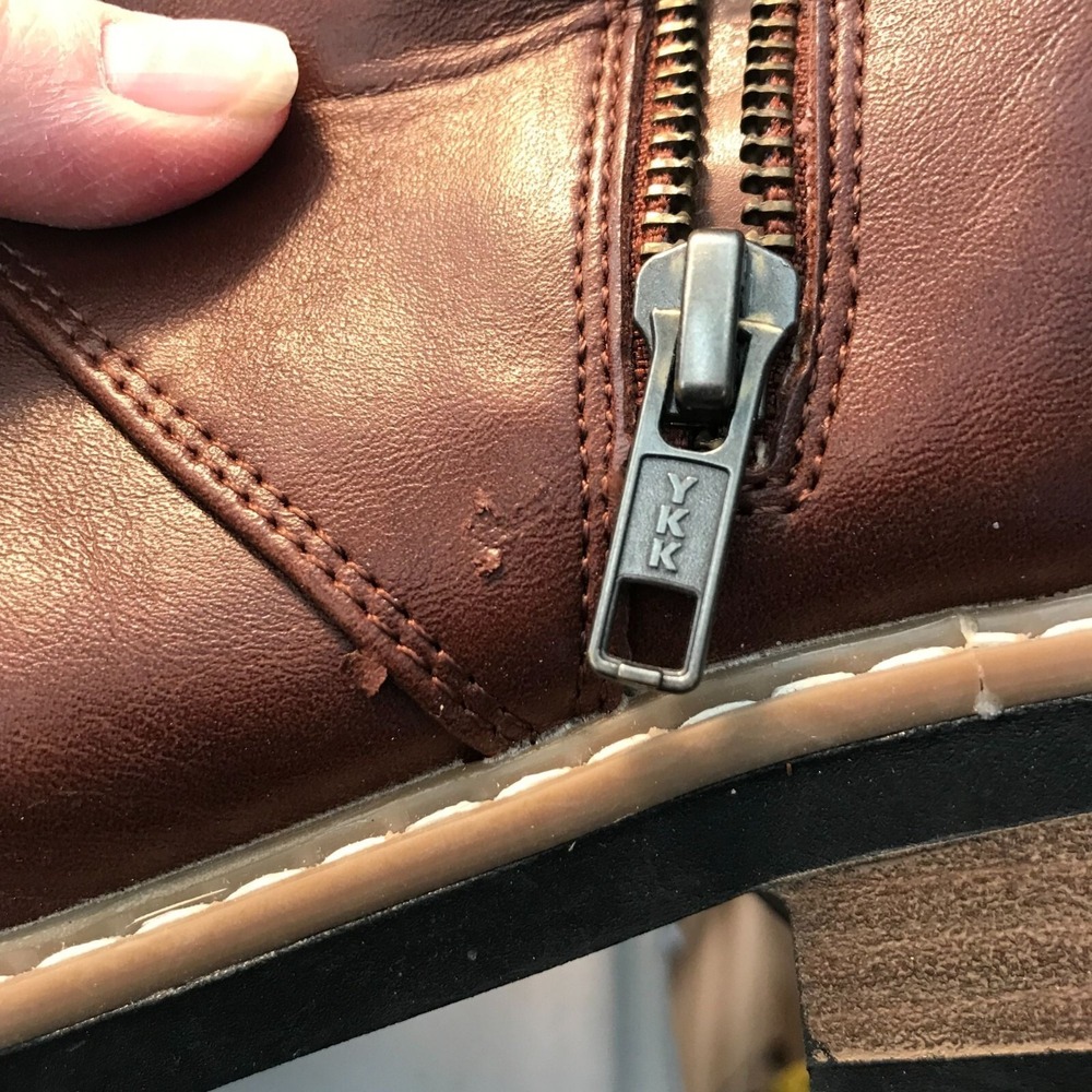 Target Women's Brown Combat Boots With Side Zipper - Size 8.5 - Picture 6 of 14